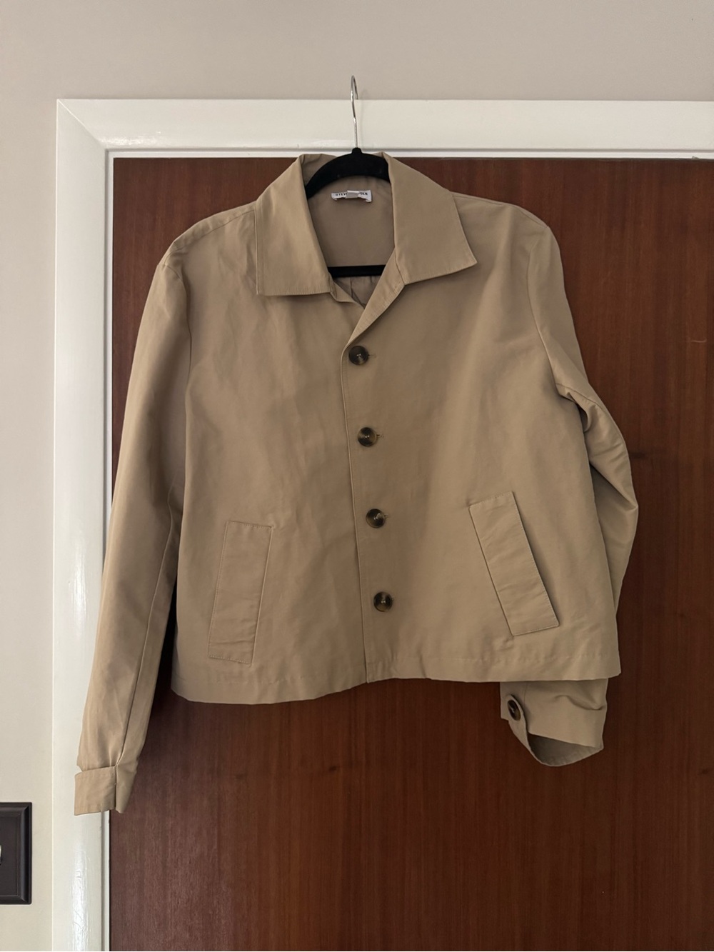 Steve Madden Beige Casual Button-Up Waist Length Jacket